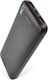 Emos Power Bank 10000mAh με 2 Θύρες USB-A και Θύρα USB-C Μαύρο