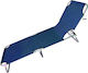 Beach Sunbed Blue Foldable Aluminum