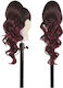 Postiche Ponytail Synthetic Hair Kanekalon High Quality Comb Nest Loose Curl Dark Red Burgundy #t1b/bug 50cm