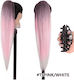 Ponytail Synthetic Hair Kanekalon High Quality Clamper Straight Pink White 71cm