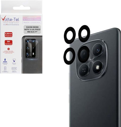 Volte-Tel Προστασία Κάμερας Tempered Glass Μαύρο για το Xiaomi Redmi Note 15 5g