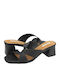 Damen Sandalen Aus Leder Schwarz