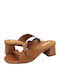 Leather Sandals Tabac Brown