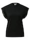 Women's Blouse Short Sleeve Black