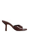 Mules with High Heel in Brown Colour