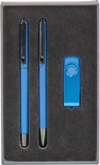 Metal Ballpoint Pen Set & Keychain Code 0510-220 Blue