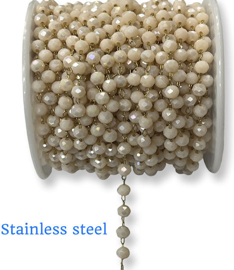 Stainless Steel Kette Rosé Kristalle 4mm