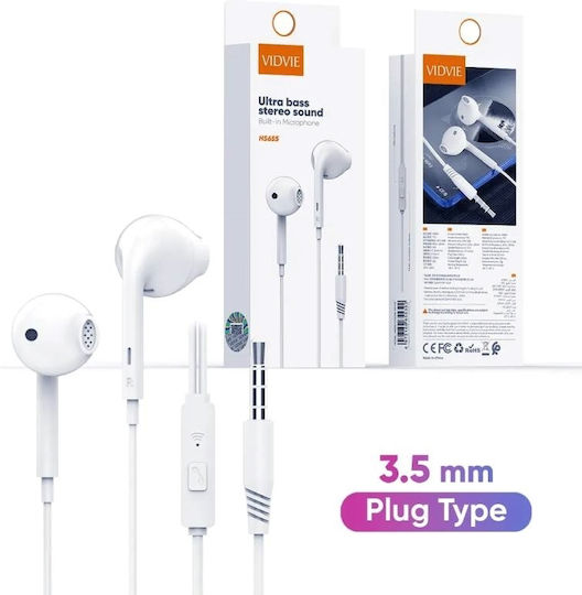 Vidvie In-ear Handsfree Earphones with 3.5mm Plug White