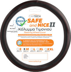 Cartech Car Steering Wheel Cover Diameter 38cm Synthetic Black