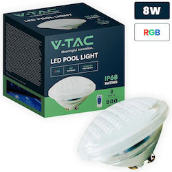 V-tac 217558 Led Λάμπα Πισίνας Par56 8w 800lm Πολύχρωμη Rgb Τηλεχειρστήριο Ip68 12v