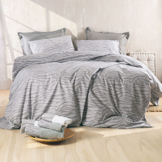 Rythmos Trisha Σετ Σεντόνια Υπέρδιπλα 230x260εκ. Γκρι (4τμχ)