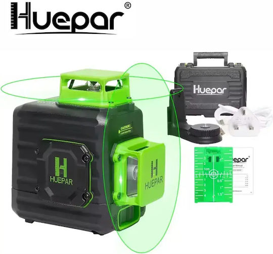 Huepar Cross-Line Laser Level Green Beam with 25m Working Range
