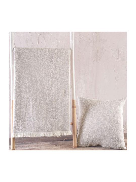 Rythmos Terrain Zweisitzer-Sofa Überwurf Zwei Seiten Jacquard 180x240cm Beige