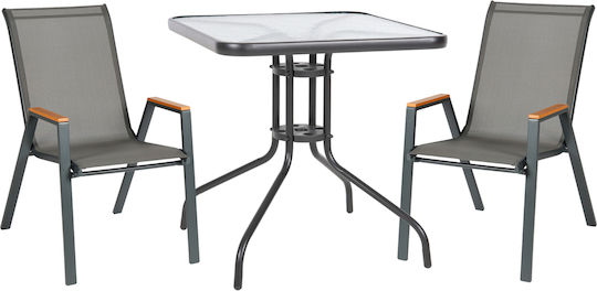 Garten- und Outdoor-Möbelsets für kleinen Raum Figo 3 Stück Grau
