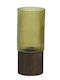 Kaemingk Wooden Candle Holder In Green Colour 10x24.5cm