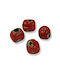 Tabletop New Year's Lucky Charm Burner Red Made of Glass 1.2cm 12 Pieces
