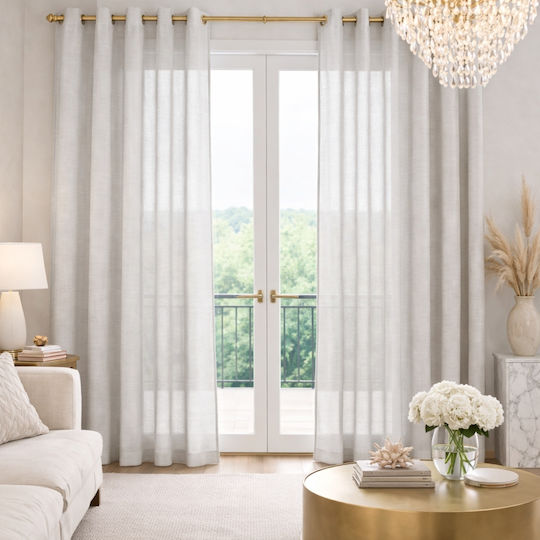 My Home Luxury Κουρτίνα με Τρουκς Γκρί 280x270εκ.