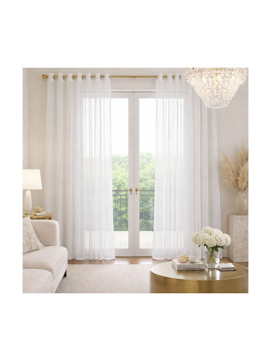 My Home Luxury Κουρτίνα με Τρουκς Λευκό 280x270εκ.