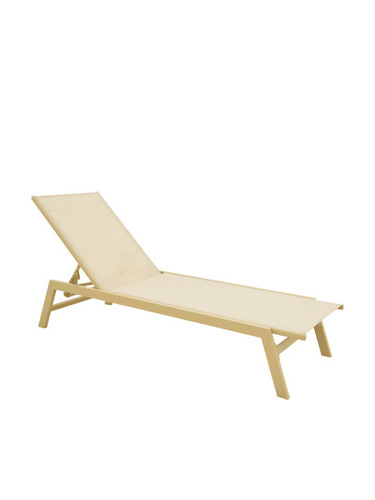 Pakketo Aluminium Garten- und Pool-Liegestuhl mit Textilene-Gewebe Braune 192x60x31cm