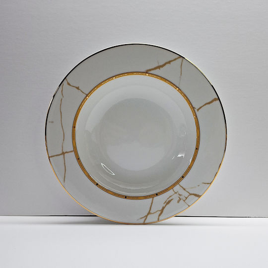 Christinholm Deep Porcelain Gold Plate 23cm 40 Pieces