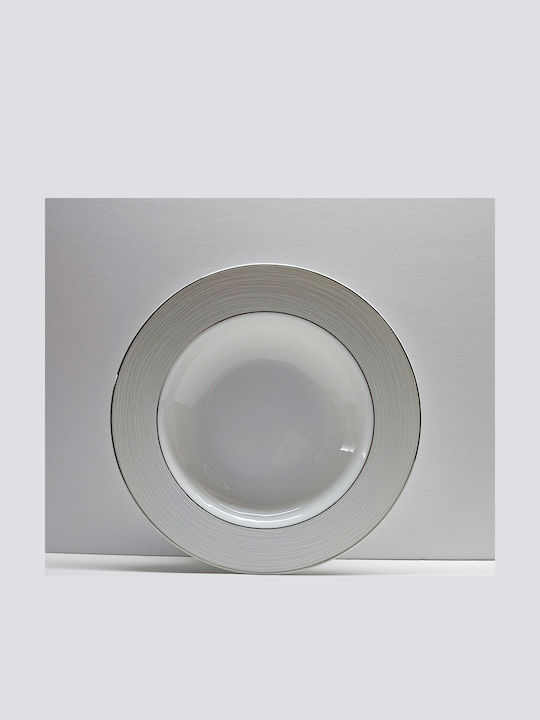 Christinholm Πιάτο Βαθύ από Πορσελάνη Ασημί 23cm 40τμχ