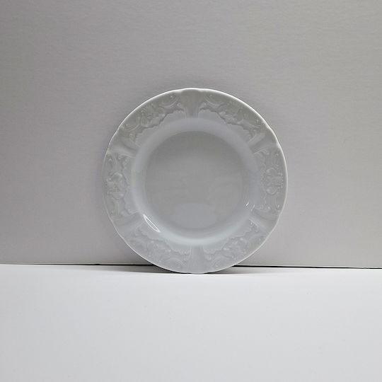 Cryspo Trio Regina Dessert Plate Made of White Porcelain 16cm
