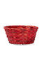 Coș Decorativ Din Bambus Roșu 20x9cm