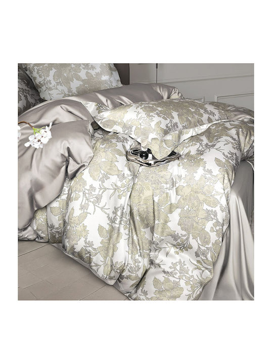 Rythmos Duvet Cover Set 240x260cm Super Double with 2 Pillowcases Ecru