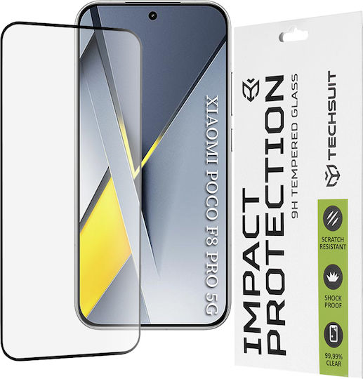 Techsuit Voller Leim Vollflächig Gehärtetes Glas Schwarz (Poco F8 Pro)
