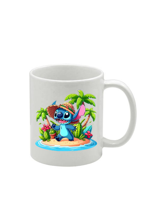 Λευκή Κούπα Lilo&stitch