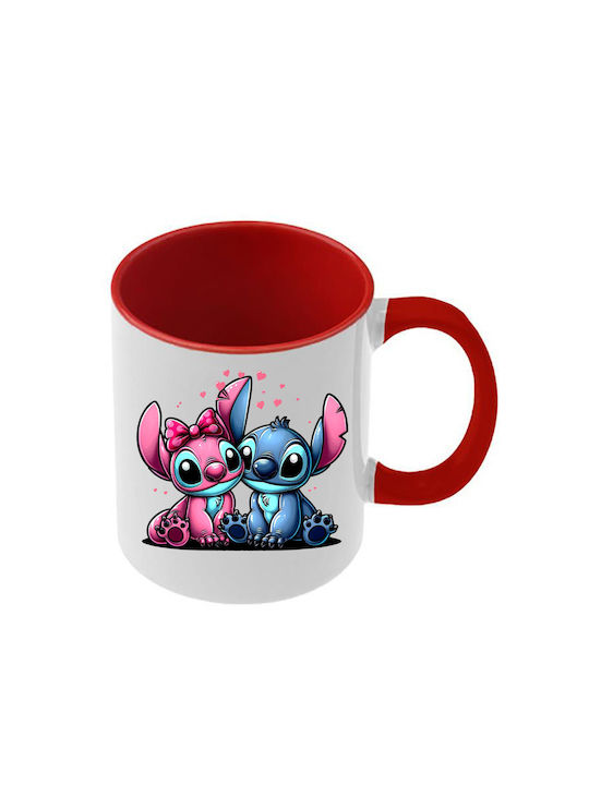 Κούπα Lilo&stitch Κόκκινη Λαβή Εσωτερικό