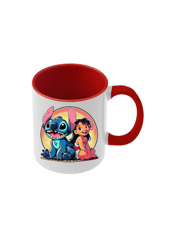 Κούπα Lilo&stitch Κόκκινη Λαβή Εσωτερικό