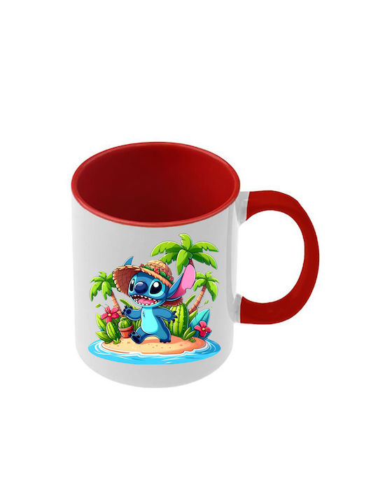 Κούπα Lilo&stitch Κόκκινη Λαβή Εσωτερικό