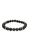 Tatu Moyo Men's Gold Plated Bracelet with Lava Stones