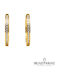 Velegrakis Silver Gold Plated Hoop Earrings with Stones
