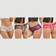 Plus Size Sexy Unterwäsche Offener Schrittfrei & Blumen Spitze Set 4 Stück