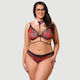 Plus Size Sexy Plaid Bra Set Collegiate Style Costume Cosplay Red