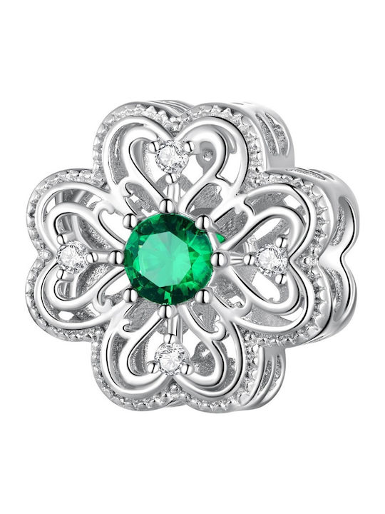 Silver me Charm with Stones from Silver with Green Zircon ABR0970