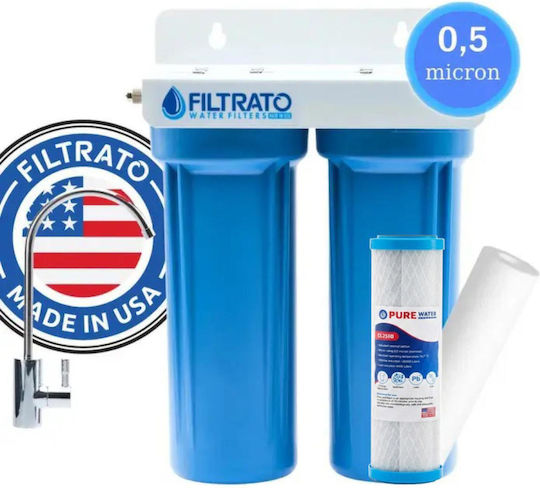 Filtrato Doppeltes Unter der Spüle Wasserfiltrationssysteme 1/4'' Rohrquerschnitt Filtrato Doppeltes Unter der Spüle Wasserfiltrationssysteme 1/4'' Rohrquerschnitt