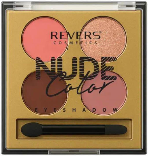 Revers Cosmetics Palette with Eye Shadows in Pressed Powder Nude Color