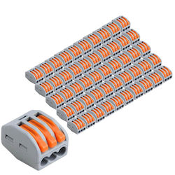 Set 50 Quick Connectors Quick Lever Terminal Blocks Electrical Installations 3 Pins Type 222-413 Onuvio Set 50 Quick Connectors Quick Lever Terminal Blocks Electrical Installations 3 Pins Type 222-413 Onuvio