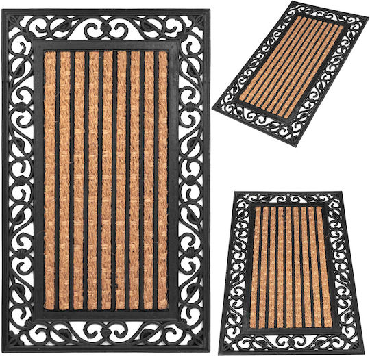 Kadax Kadax Fußmatte aus Kokosnuss mit Rutschfestem Untergrund Schwarz 45x75cm Dicke 10mm