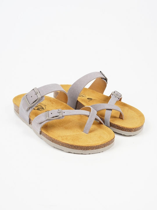 Plakton Leather Women's Anatomic Sandals Gray
