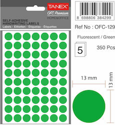 Tanex 350 Buc Etichete Adezive Rotunde Verde 13mm