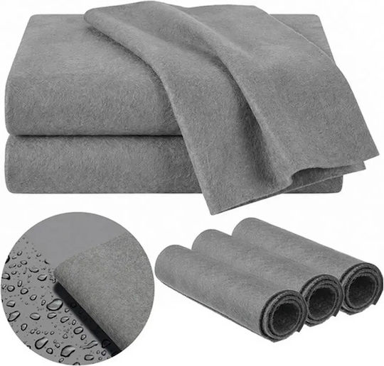Microfiber Ruhhy Car Microfiber Cloths for Windows 280gsm Gray 40x30cm 3 Pieces
