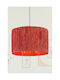 SteweHome Deckenleuchte Boho Modern Mit Naturpapier Ráfia Rot 35x60cm