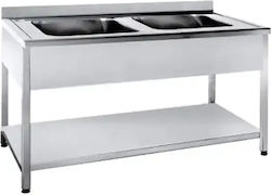 Niki Inox Open Double Scullery Sink MBOS.70120.25 Niki Inox Open Double Scullery Sink MBOS.70120.25