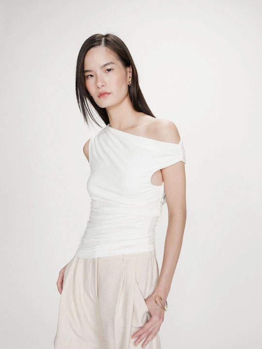 Women's Blouse Drape White