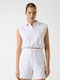 Women's Sleeveless Polo Blouse White