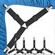 Set 4 Sheet Fastening Accessories Zola Adjustable Length Fixing Clips Universal Black